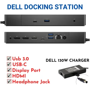 Dell WD19/K20A Universal Docking Station 4K USB-C 130W Power Supply HDMI D-Port
