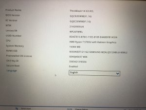 Lenovo ThinkBook 14 G3 ACL Ryzen 7 5700U Motherboard 16GB 5B21C22477 (O67/8)
