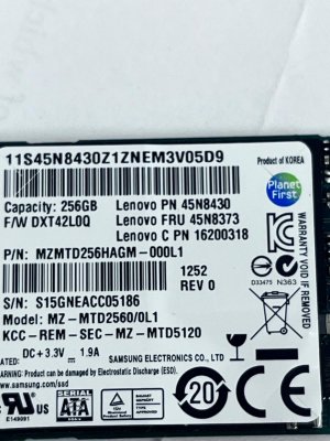 Samsung 256GB SSD mSATA MZMTD256HAGM-00004 MZ-MTD2560/004