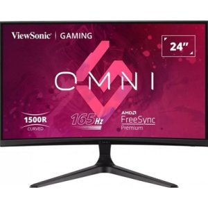 ViewSonic Omni VX2418C 24 Inch LED Curved Gaming Monitor, 1920x1080 Full HD (1080p), 165Hz, VA, 250 cd/m, 3000:1, Freesync, 1 ms,2xHDMI, DisplayPort, Speakers
