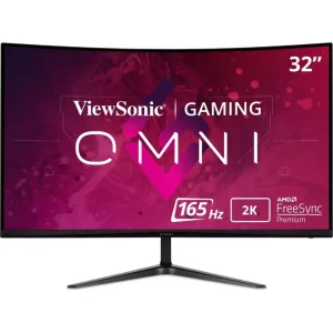 Viewsonic Omni VX3218C-2K 32 Inch 165Hz Curved Gaming Monitor - Freesync Speaker